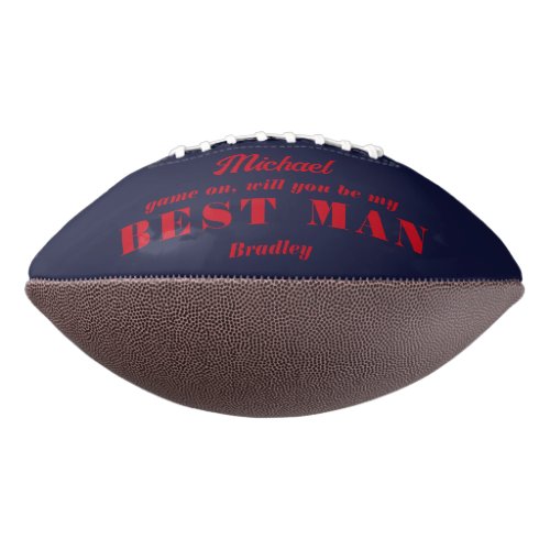 Will You Be My BEST MAN Wedding Personalized Name Football