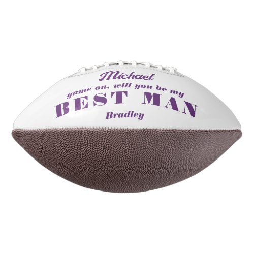 Will You Be My BEST MAN Wedding Personalized Name Football