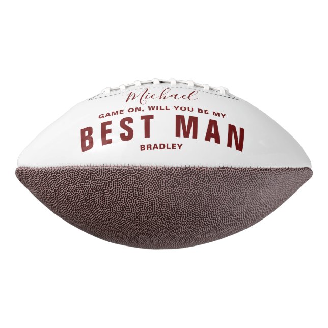 Will You Be My BEST MAN Wedding Personalized Name Football (Rotated 270)
