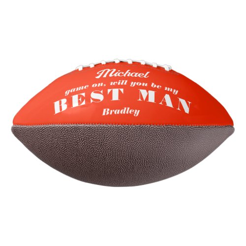 Will You Be My BEST MAN Wedding Personalized Name Football