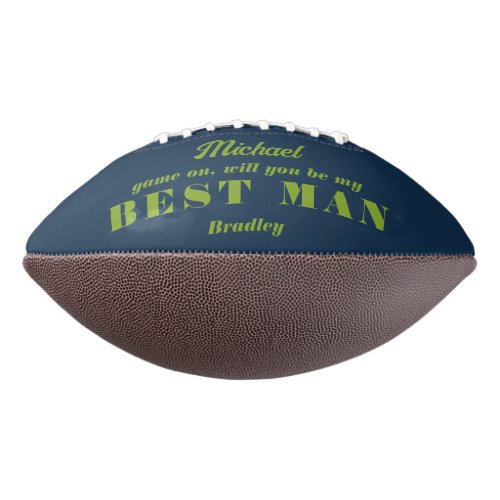 Will You Be My BEST MAN Wedding Personalized Name  Football