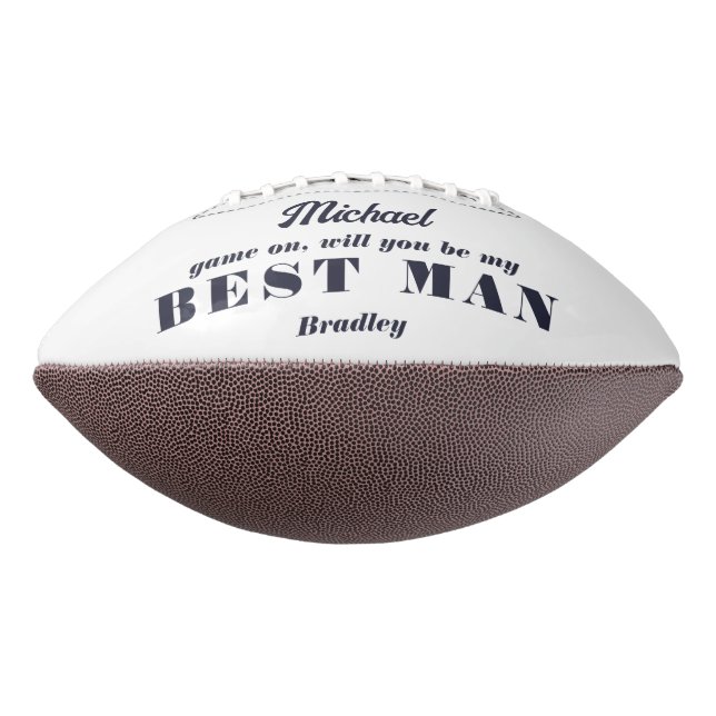 Will You Be My BEST MAN Wedding Personalized Name Football (Rotated 270)