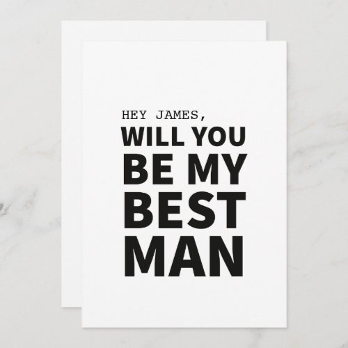 Will You Be My Best Man Wedding Proposal Card