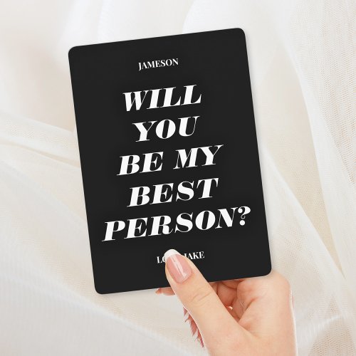 Will You Be My Best Person Modern Text Invitation