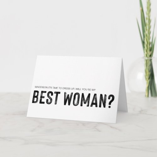 Will You Be My Best Woman Bridal Party Request Card