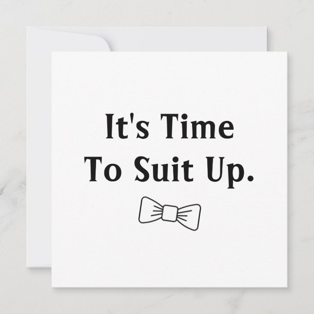 Will You Be My Bestman Suit Up Invitation (Front)