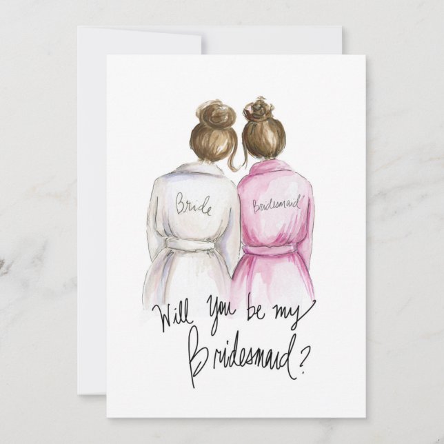 Will you be my BM? Br Bun Bride Br Bun Maid Thank You Card (Front)