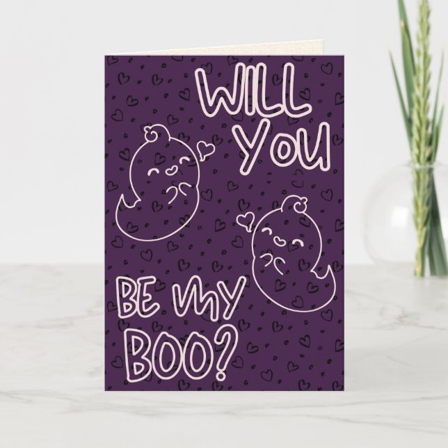 Will You Be My Boo? Funny Valentine Card (Front)