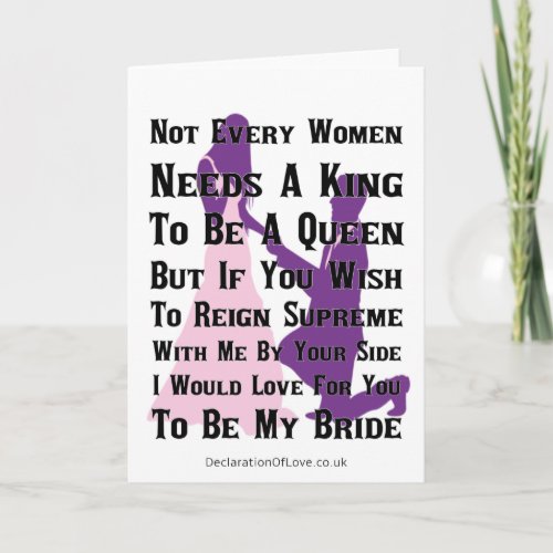 Will You Be My Bride Card