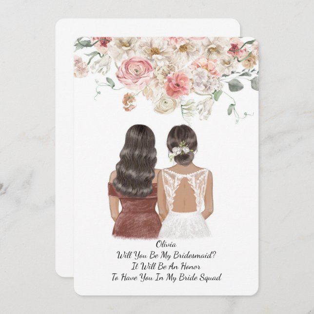 WILL YOU BE MY BRIDEMAID PROPOSAL SAVE THE DATE (Front/Back)