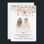 WILL YOU BE MY BRIDEMAID PROPOSAL SAVE THE DATE<br><div class="desc">WILL YOU BE MY BRIDESMAID PROPOSAL CARD, ROMANTIC PINK FLORAL DESIGN</div>