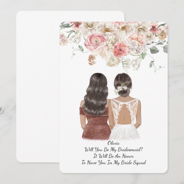 WILL YOU BE MY BRIDEMAID PROPOSAL SAVE THE DATE (Front/Back)