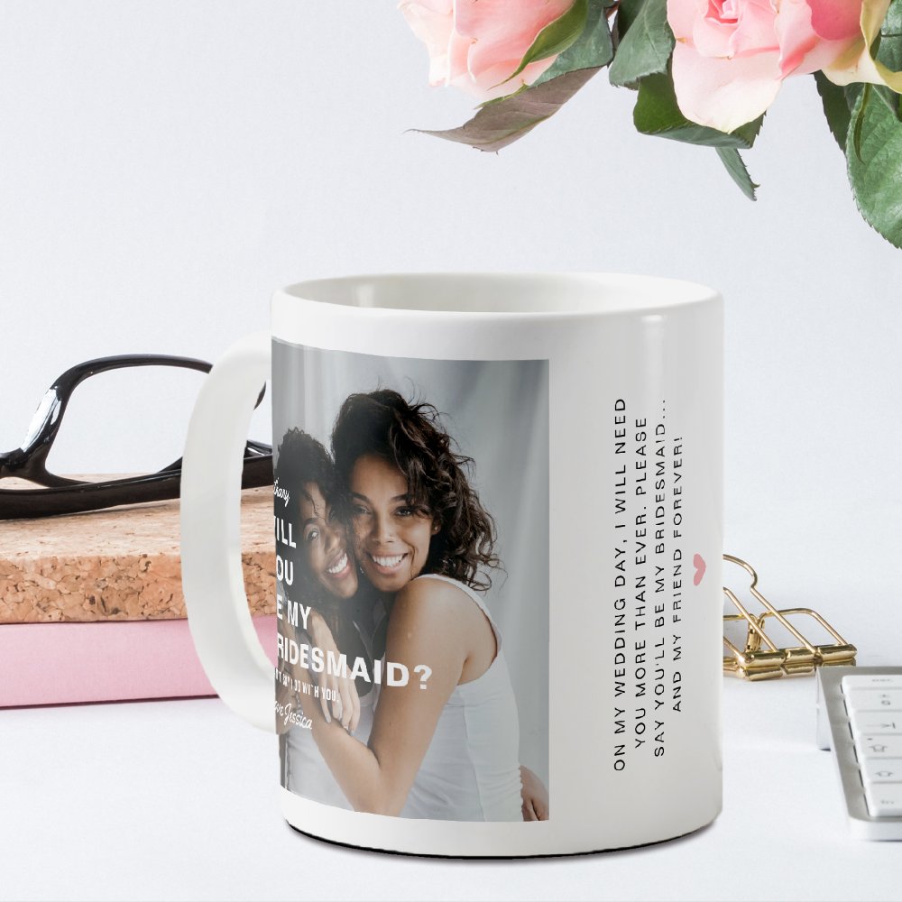 Discover Will You Be My Bridesmaid Custom Photo Collage Coffee Mug