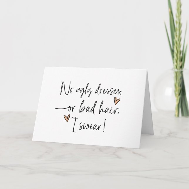 Will You Be My Bridesmaid Asking Request for Bride Card (Front)