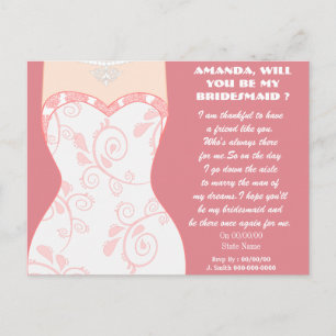 will you be my bridesmaid ? be my bridesmaid,maid invitation postcard