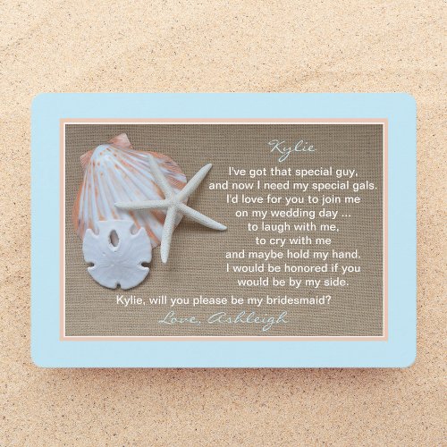 Will You Be My Bridesmaid Invitations Beach
