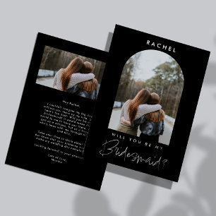 Will you be my Bridesmaid Black Photo Modern