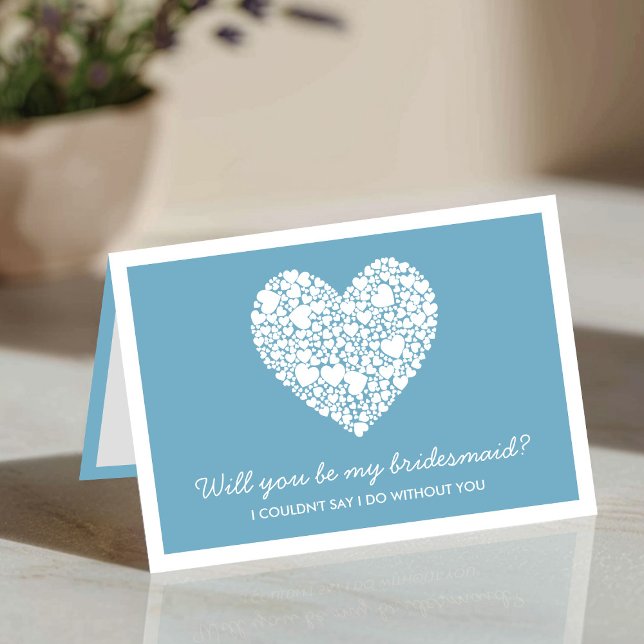 Will You Be My Bridesmaid? Blue Heart Card (Creator Uploaded)
