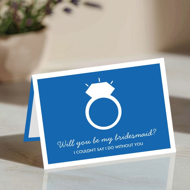 Will You Be My Bridesmaid? Blue Ring Card (Creator Uploaded)