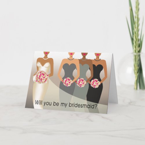 Will you be my Bridesmaid Bridal Party  charcoal Invitation