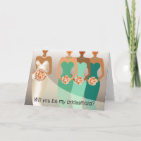 Will you be my Bridesmaid? Bridal Party | green Invitation