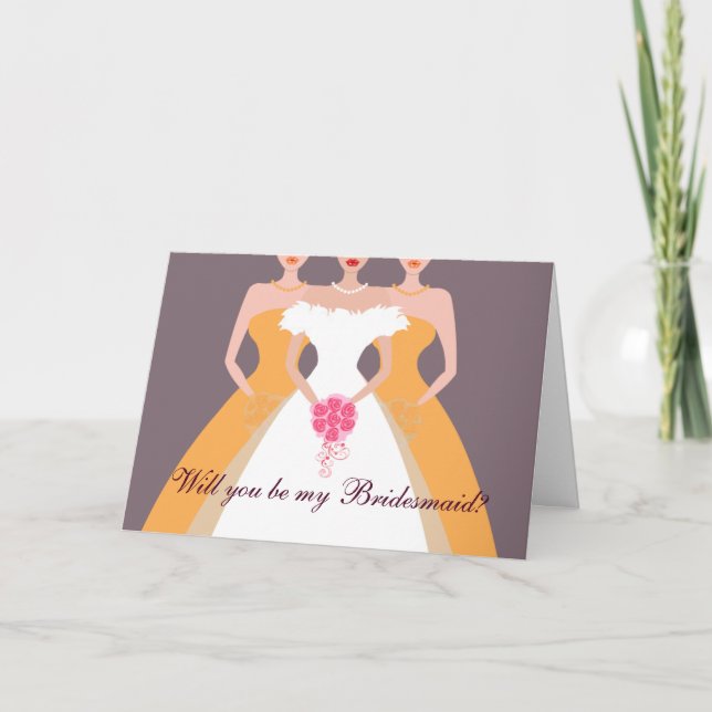 Will you be my Bridesmaid? Bridal Party (orange) Invitation (Front)