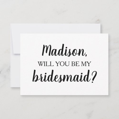 Will You Be My Bridesmaid Bridal Party Proposal Invitation