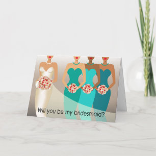 Will you be my Bridesmaid? Bridal Party   teal Invitation