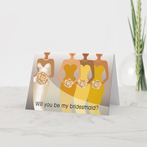 Will you be my Bridesmaid Bridal Party  yellow Invitation