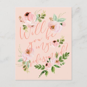 Will You Be My Bridesmaid | Bridesmaid Card by blush_printables at Zazzle