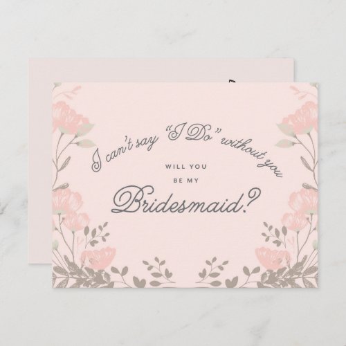 Will You Be My Bridesmaid  Bridesmaid Card