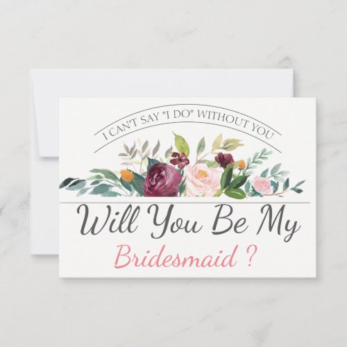 Will You Be My Bridesmaid  Bridesmaid Card