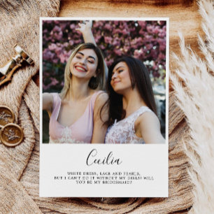 Will You Be My Bridesmaid, Bridesmaid Photo Card, Invitation