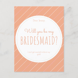 Will You Be My Bridesmaid Bridesmaid Proposal Announcement Postcard
