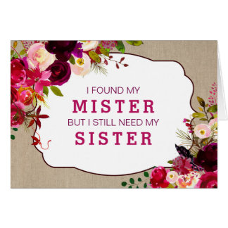 Will you be my bridesmaid, Burgundy Floral 3979 Card