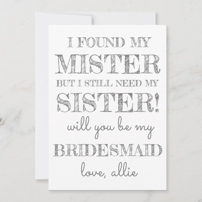 Will You Be My Bridesmaid | Card (Front)