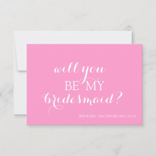 Bridal Party Member Invite Card