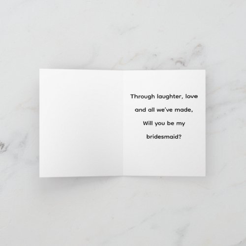 Will you be my bridesmaid card