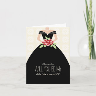 Will You Be My Bridesmaid Card (black)