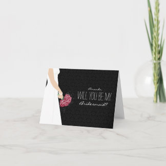 Will You Be My Bridesmaid Card (black ebony)