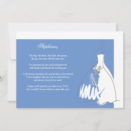 Will You Be My Bridesmaid Card BlueWhite
