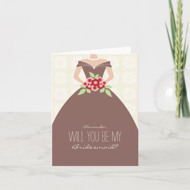 Will You Be My Bridesmaid Card (chocolate) (Front)