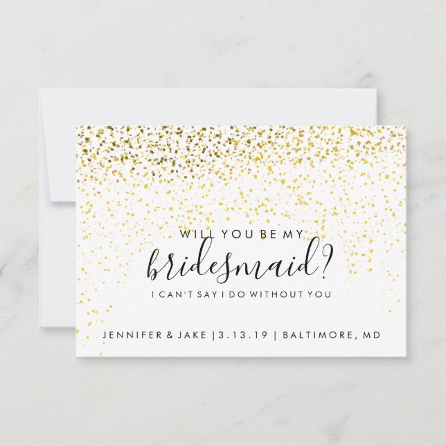 Will You Be My Bridesmaid Card - Confetti Fab Date (Front)