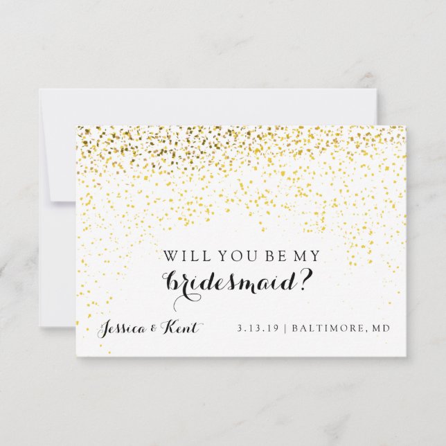 Will You Be My Bridesmaid Card - Confetti Fab Us (Front)
