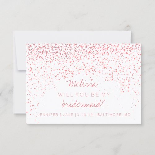 Will You Be My Bridesmaid Card _ Confetti Pink