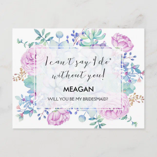 Will you be my bridesmaid card flower girl etc | Zazzle