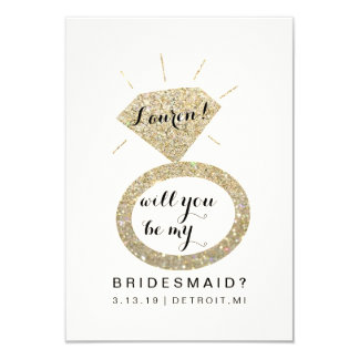 Will You Be My Bridesmaid Card - Glit Diamond FabW