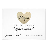 Will You Be My Bridesmaid Card-Glitter Heart's Fab Invitation