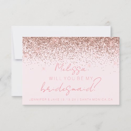Will You Be My Bridesmaid Card _ Glitter Pink
