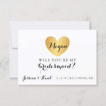 Will You Be My Bridesmaid Card - Goldenheart's Fab by Evented at Zazzle